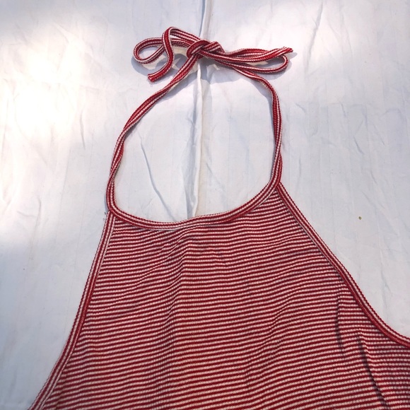 Red and white striped halter top - Picture 5 of 6